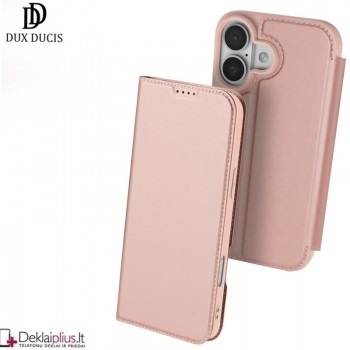 Dux Ducis Skin Pro dirbtinės odos dėklas - rausvas (Apple Iphone 17)